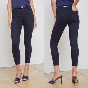 NWT New $265 L'AGENCE Margot Crop Skinny MIDNIGHT Pants Size 24''
